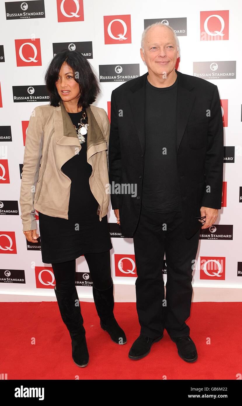David Gilmour (right) and Polly Samson arrive for the 2008 Q Awards at the Grosvenor House Hotel, Park Lane, W1. Stock Photo