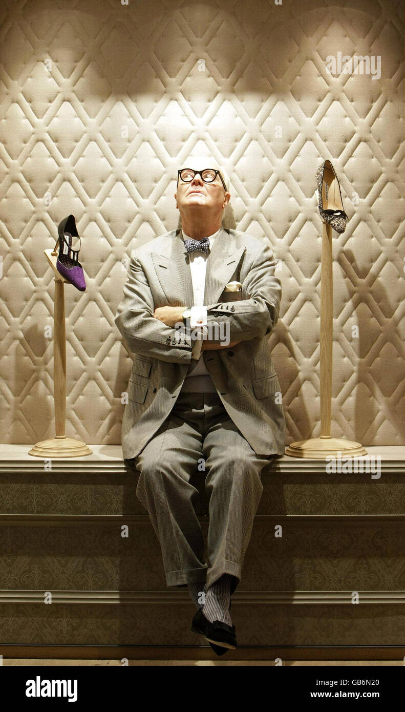 Internationally-acclaimed footwear designer Manolo Blahnik at the launch of his exclusive new boutique at the Brown Thomas store in Dublin. Stock Photo