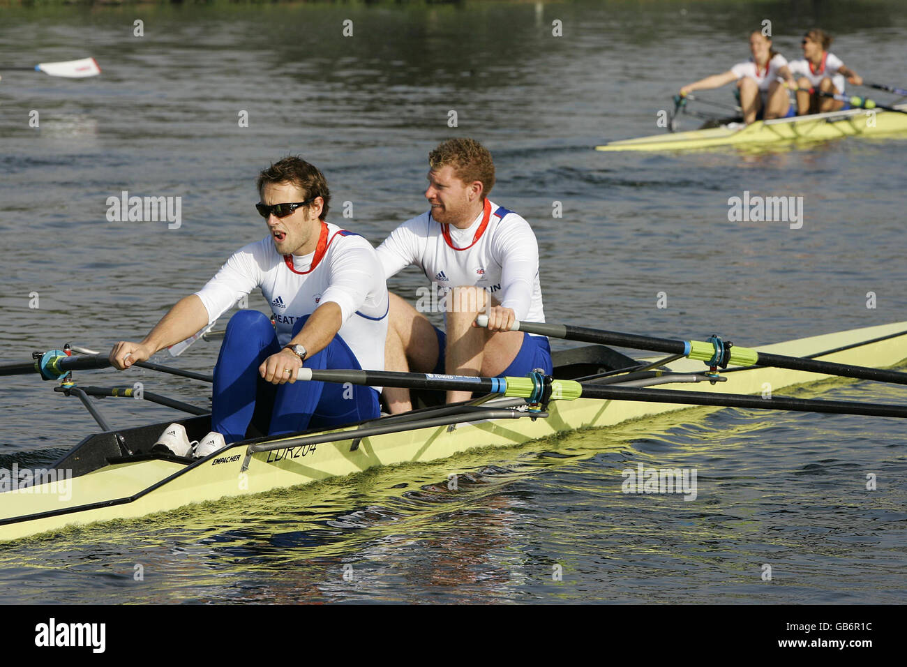 Rowing Olympic Medalists Celebration HenleyOnThames Stock Photo