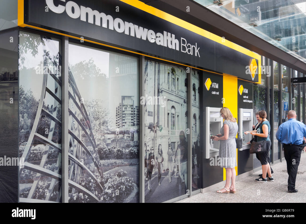 Exterior of Commonwealth Bank, Street, Brisbane City, Brisbane, Queensland, Australia Exterior of Commonwealth Bank, Street, Brisbane City, Brisbane, Queensland, Australia