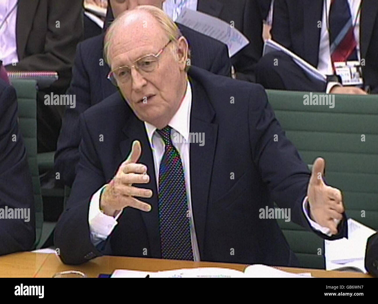 Lord Kinnock, chairman of the British Council, gives evidence to the Foreign Affairs Committee at the House of Commons, London. Stock Photo