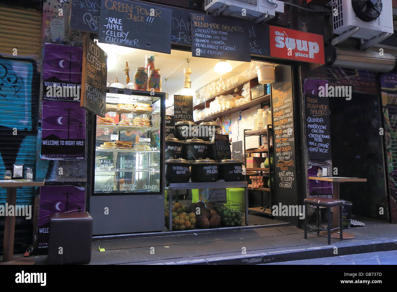Soup shop Melbourne Australia Stock Photo - Alamy
