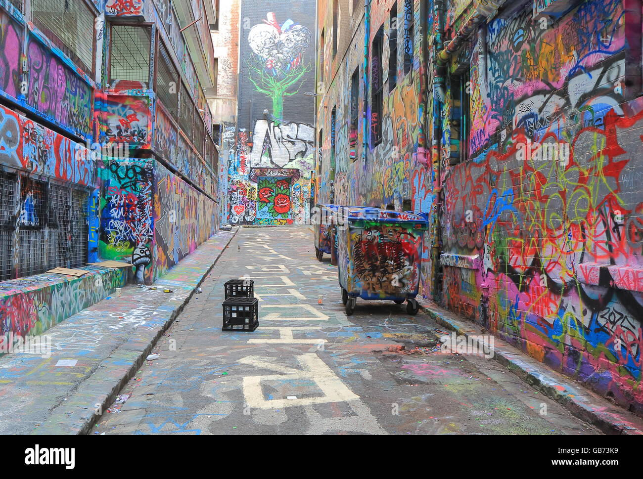 Graffiti Street art in Hosier lane Melbourne Australia Stock Photo - Alamy