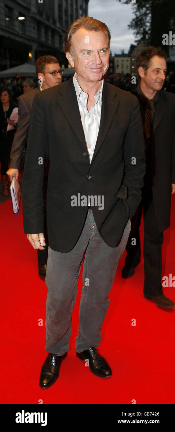 Sam Neill arrives at the premiere of Dean Spanley, held at the Odeon Leicester Square for part of The Times BFI London Film Festival in central London. Stock Photo