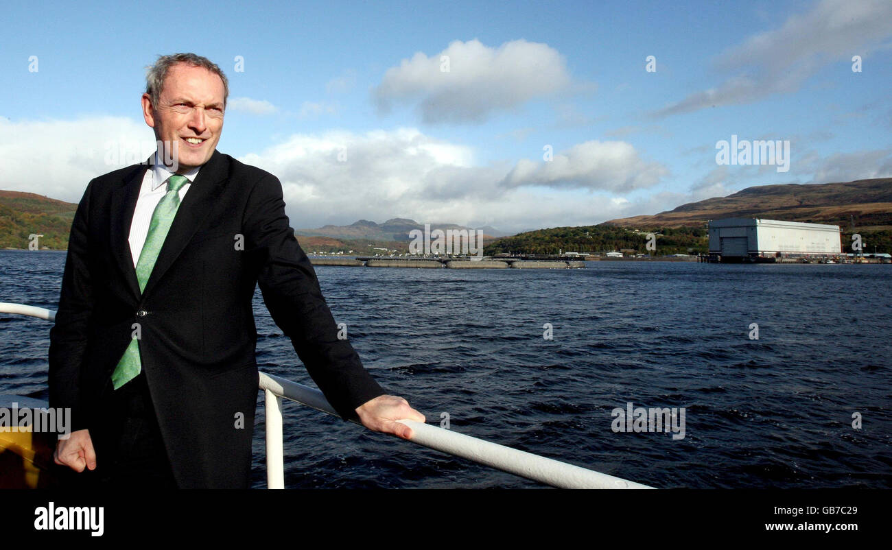 Defence Secretary John Hutton during a visit to HM Faslane Naval Base, in Clyde. Stock Photo