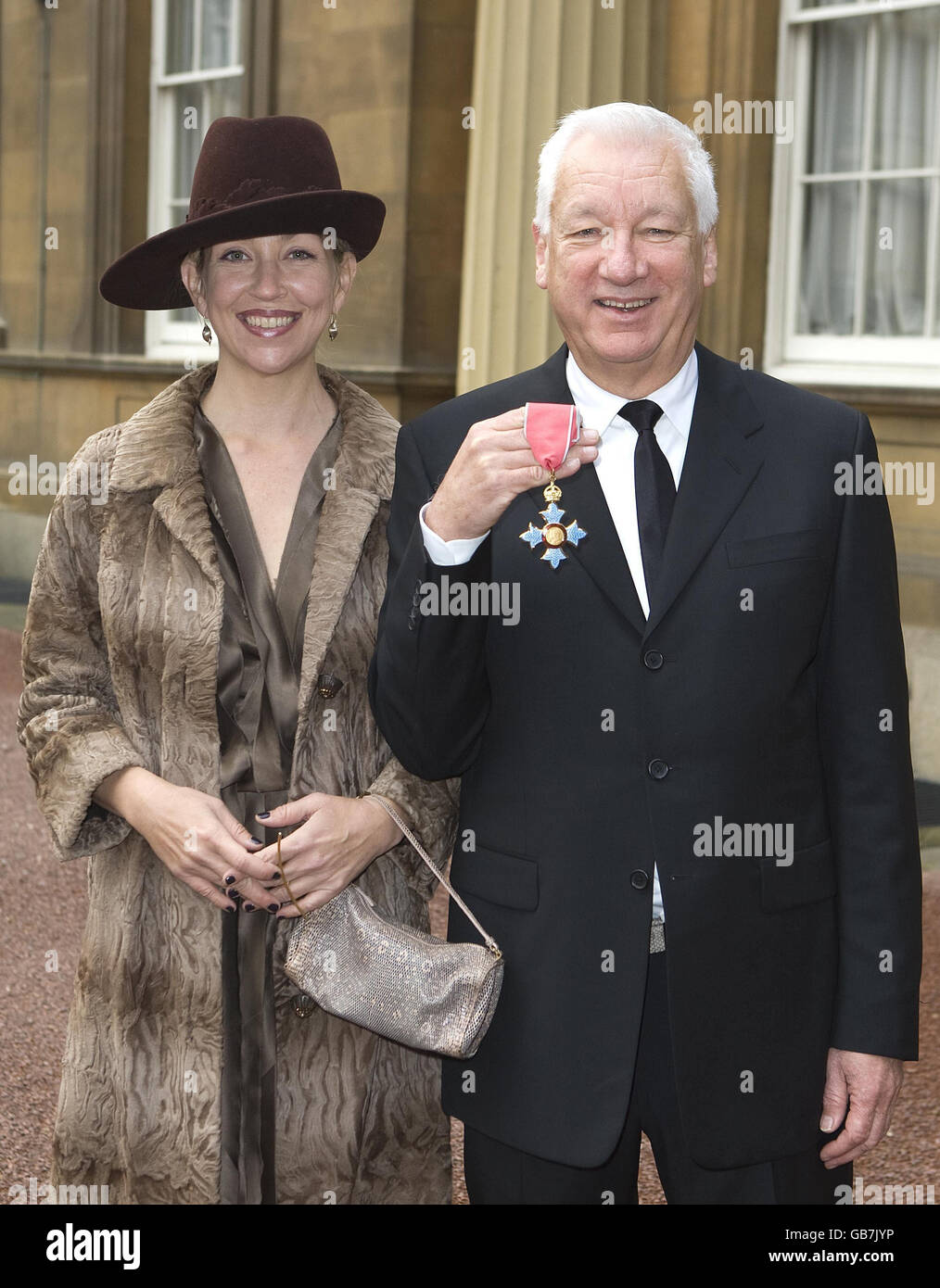 Michael Craig-Martin with his daughter Jessica Craig-Martin outside Buckingham Palace, London, after receiving a CBE for services to Art from Queen Elizabeth II. Stock Photo