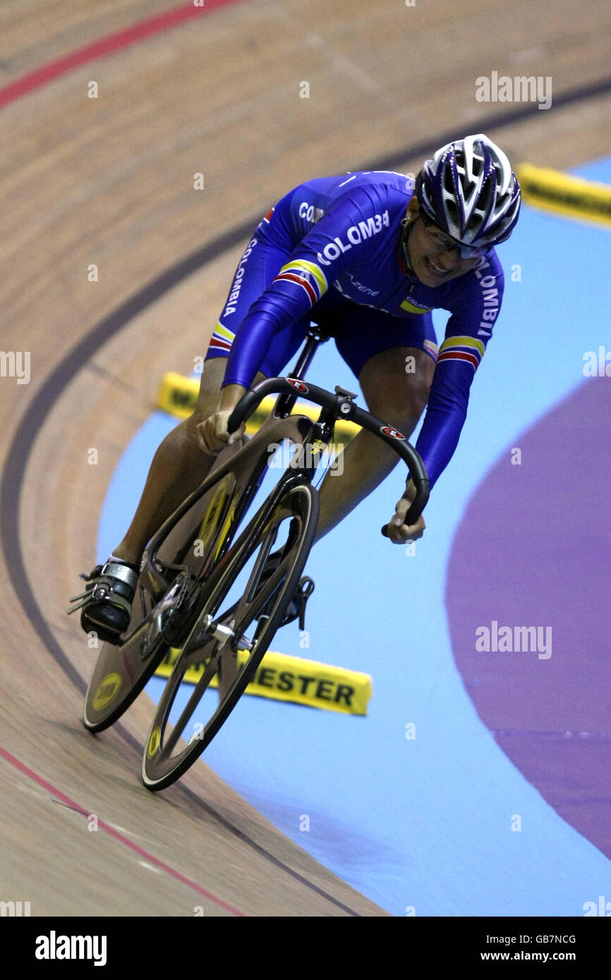 Cycling - UCI Track World Cup - Day One - Manchester Velodrome. Columbia's Diana Maria Gercia Orrego during the women's sprint Stock Photo