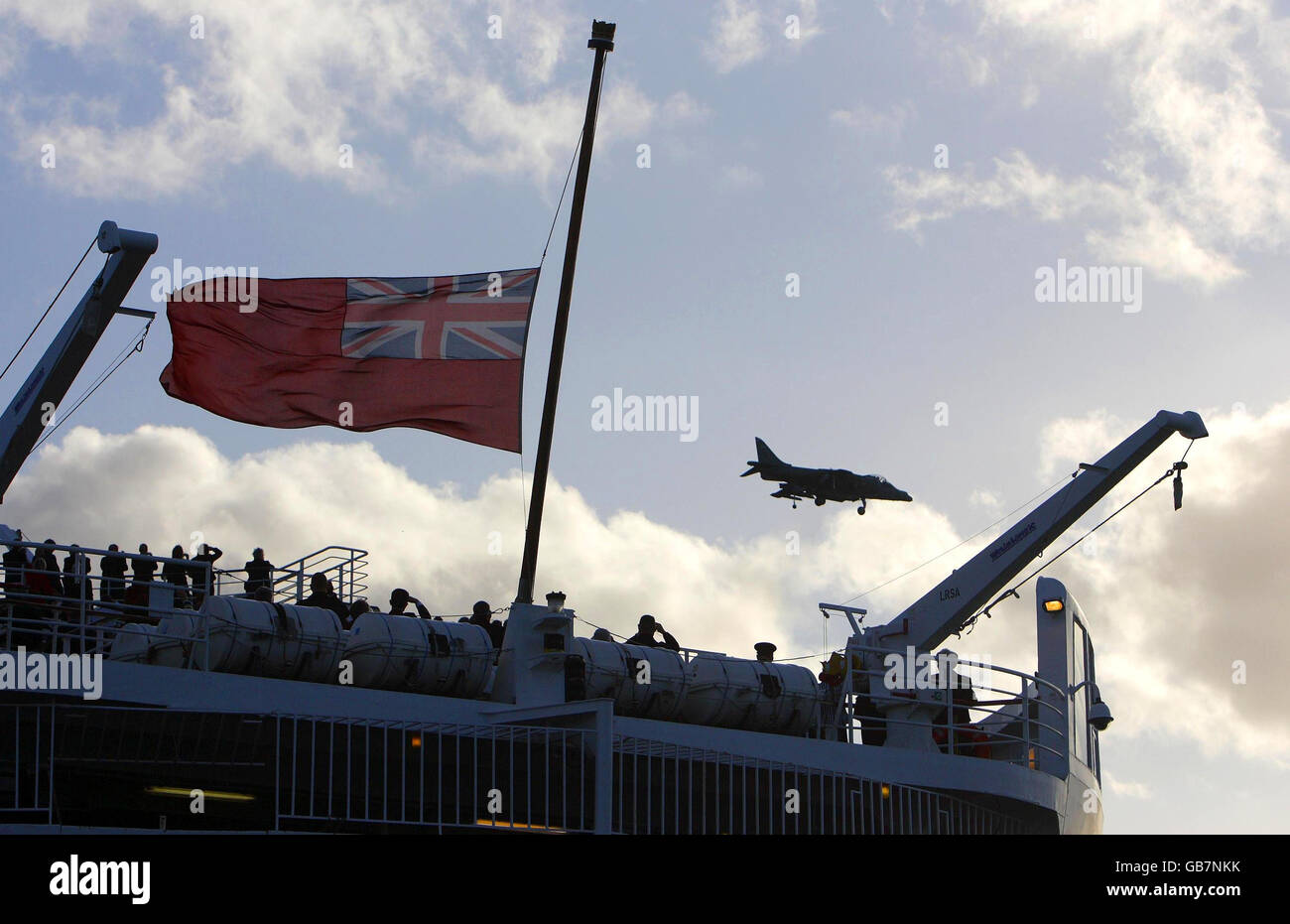 Vessels flag half mast armistice day southampton docks hires stock