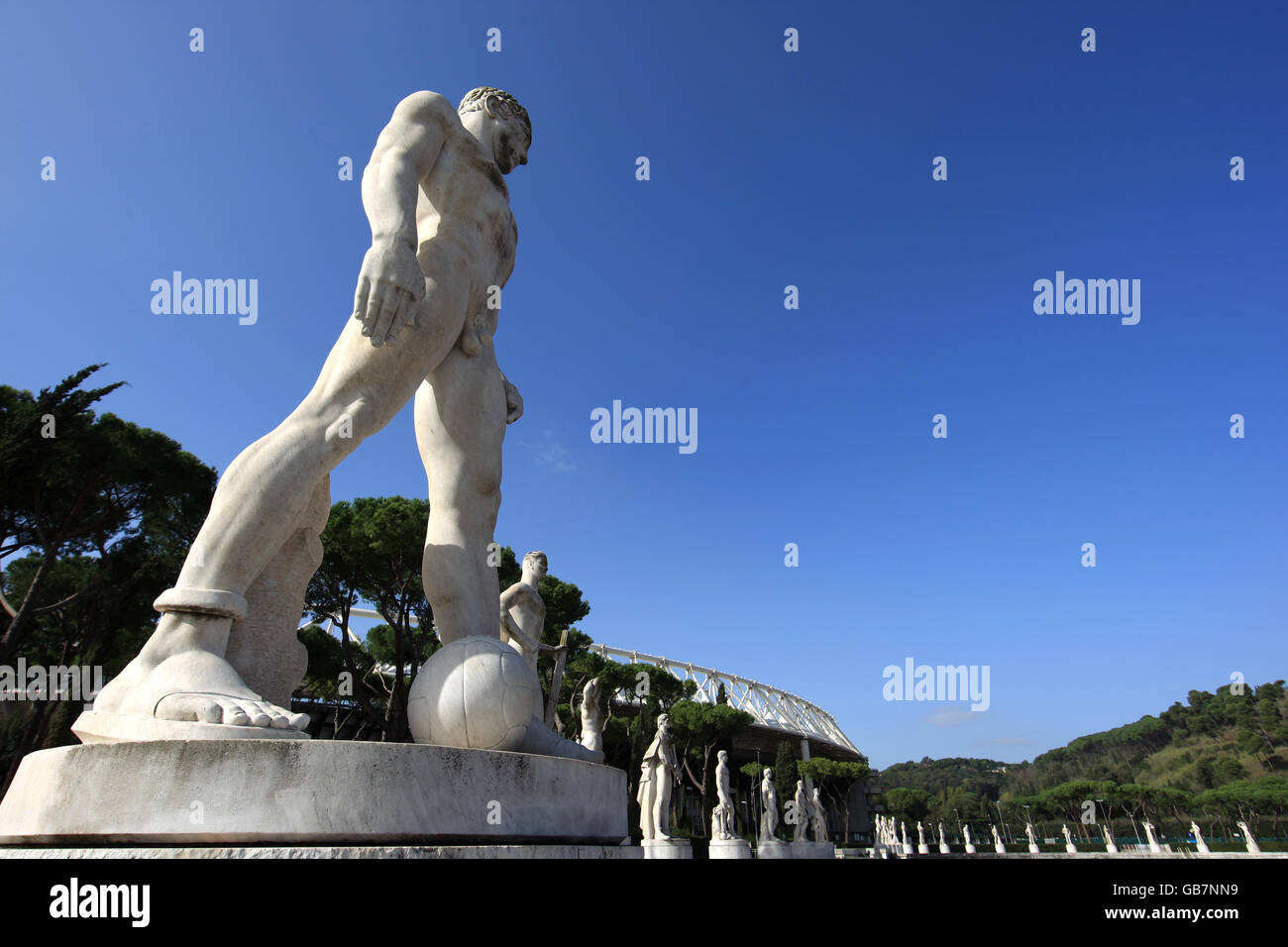 Soccer Olympic Stadium Rome Stock Photo Alamy