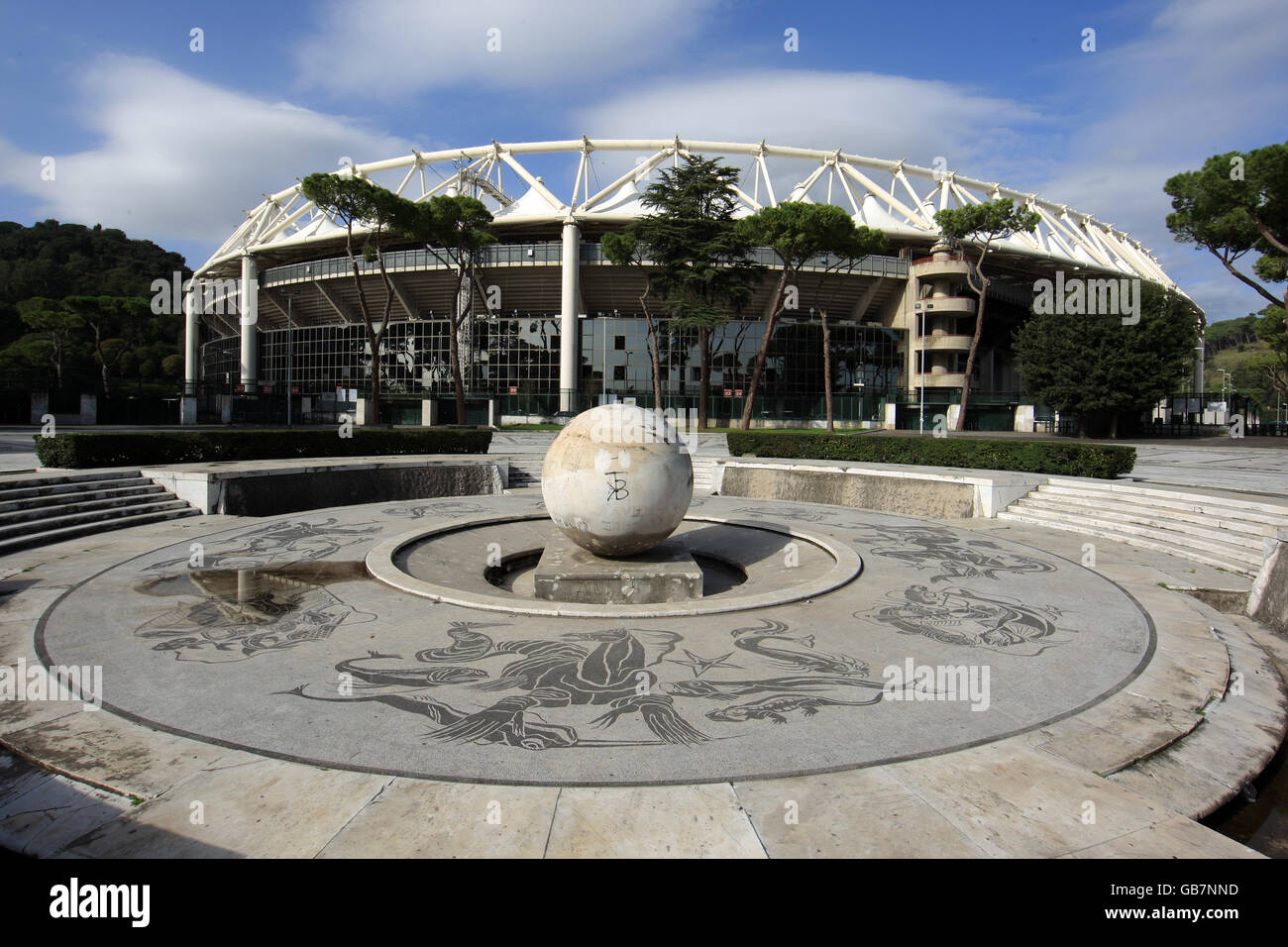 A general view outside the Olympic Stadium in Rome, home of A.S Roma Stock Photo