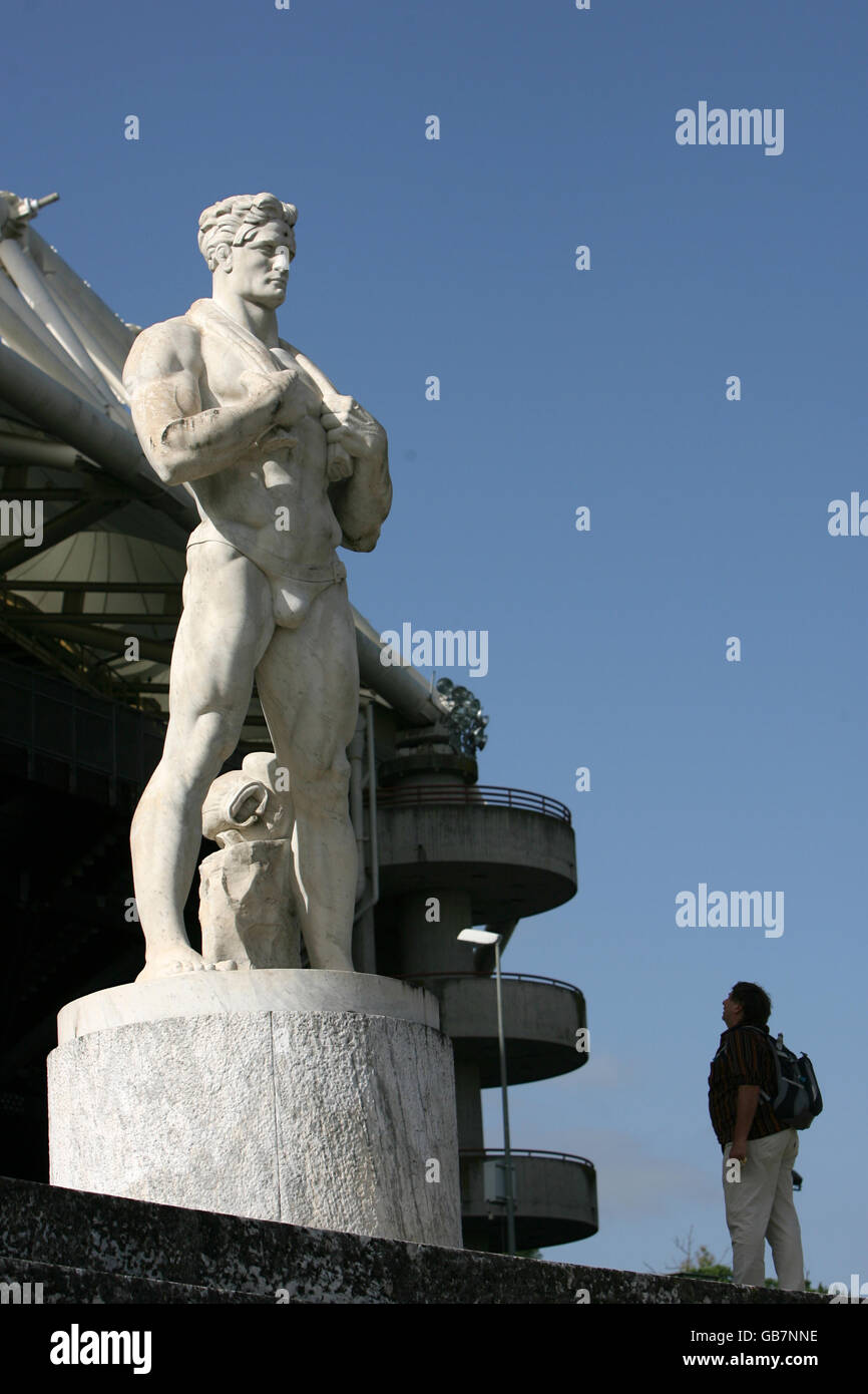 Tourist pedestrian sight seer stadio olimpico travel stock as hi-res ...