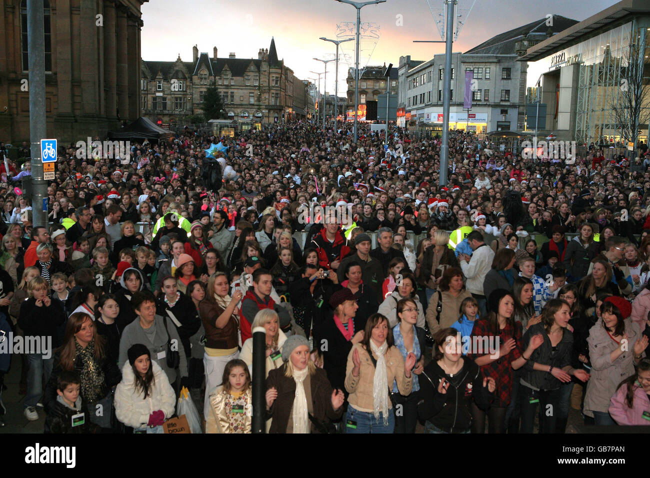 Paisley Christmas lights switch on Stock Photo Alamy