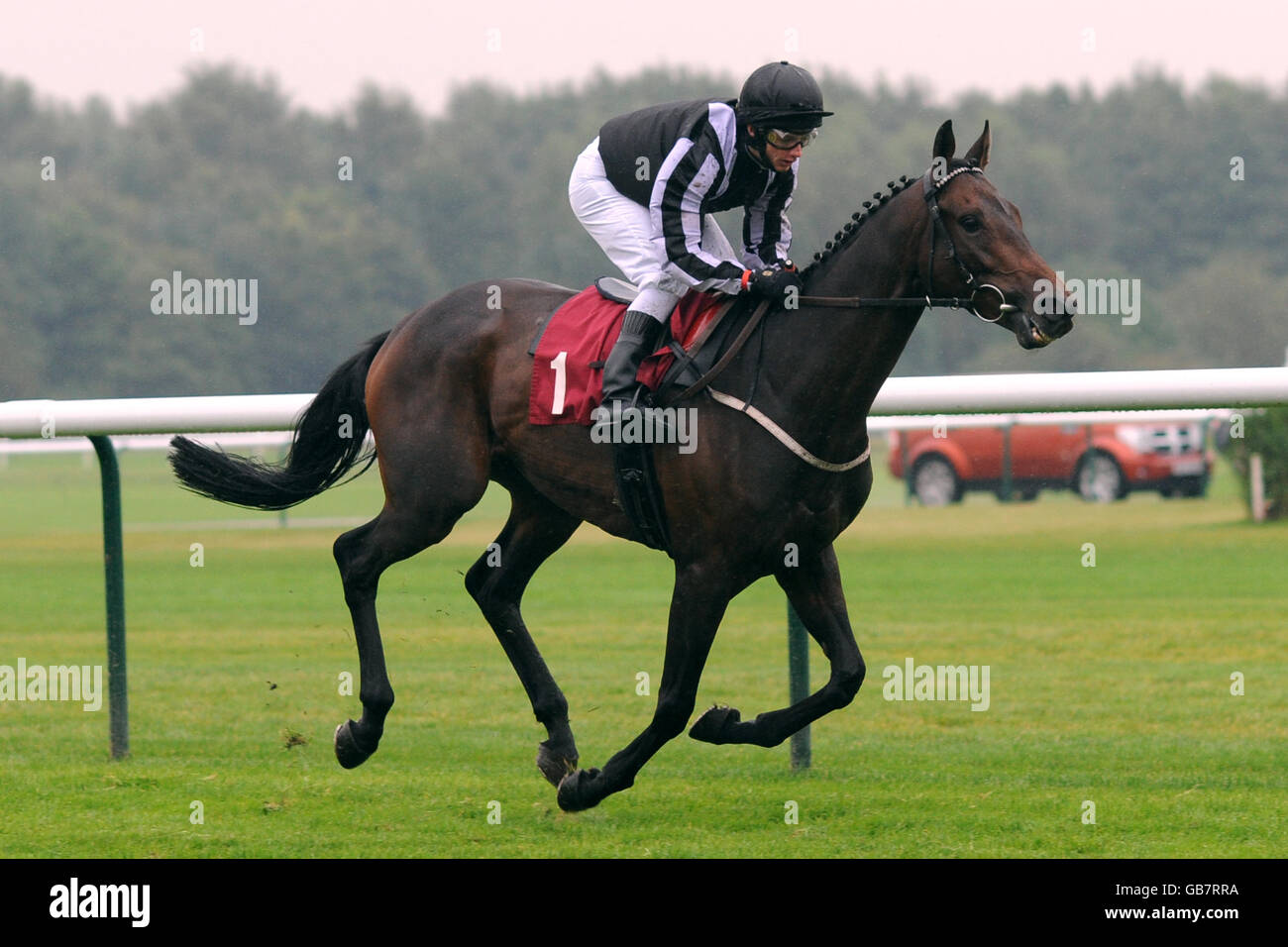 Hits Only Vic ridden by David Allan going to post for the Prince's Trust/Baker Tilly Handicap Stock Photo