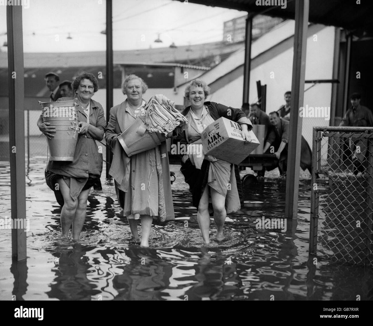 Weather - Flooding - Wimbledon Greyhound Stadium - 1957 Stock Photo