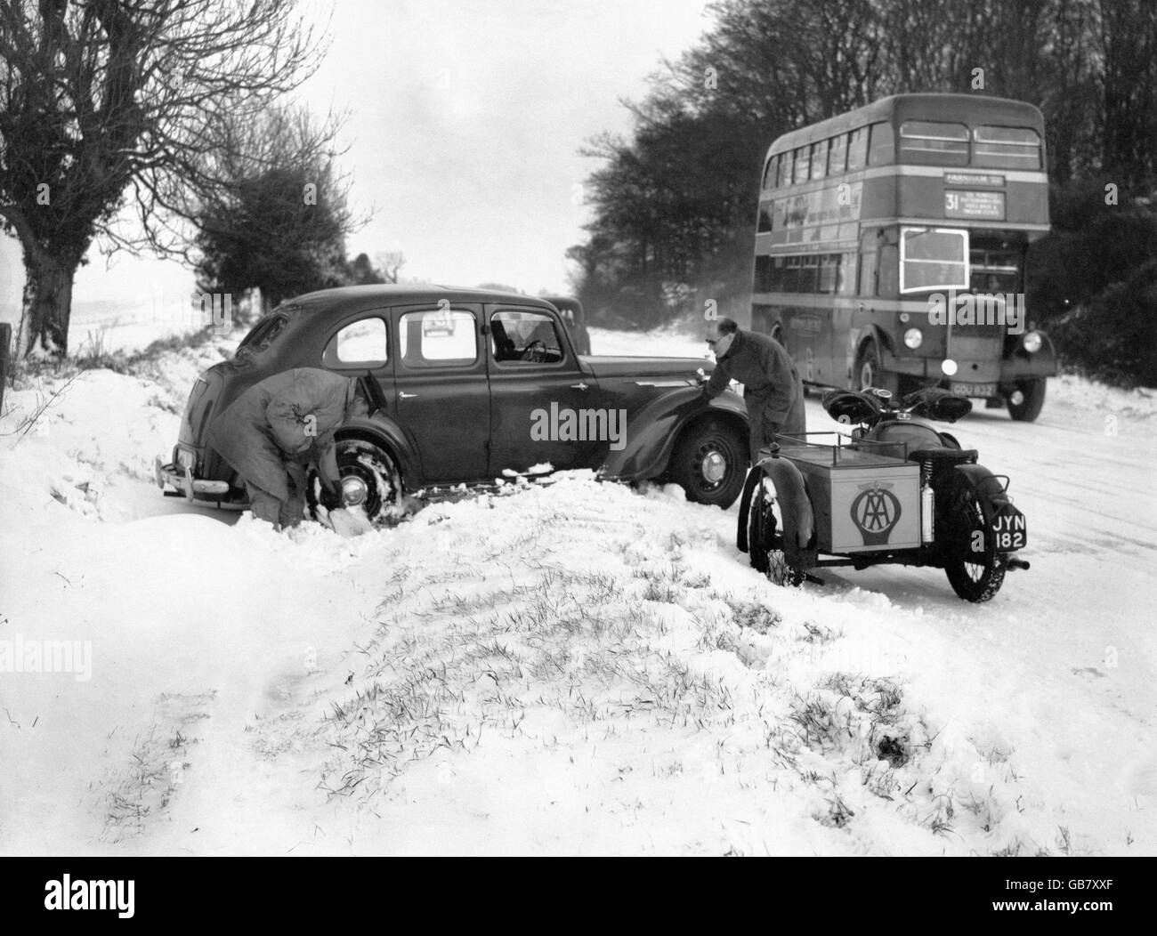 Weather - Winter Snowfall - Guildford Stock Photo