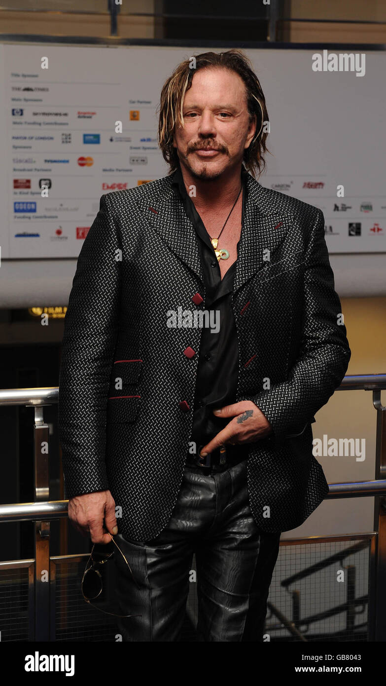 Mickey Rourke arrives at the UK Premiere of The Wrestler, shown as part ...