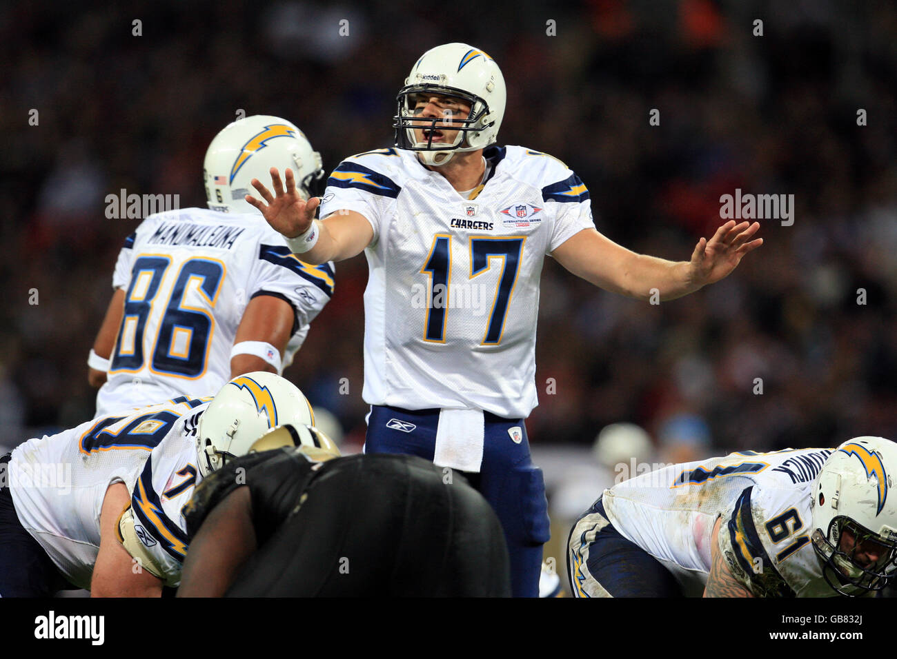 American Football - NFL - New Orleans Saints v San Diego Chargers - Wembley Stadium Stock Photo