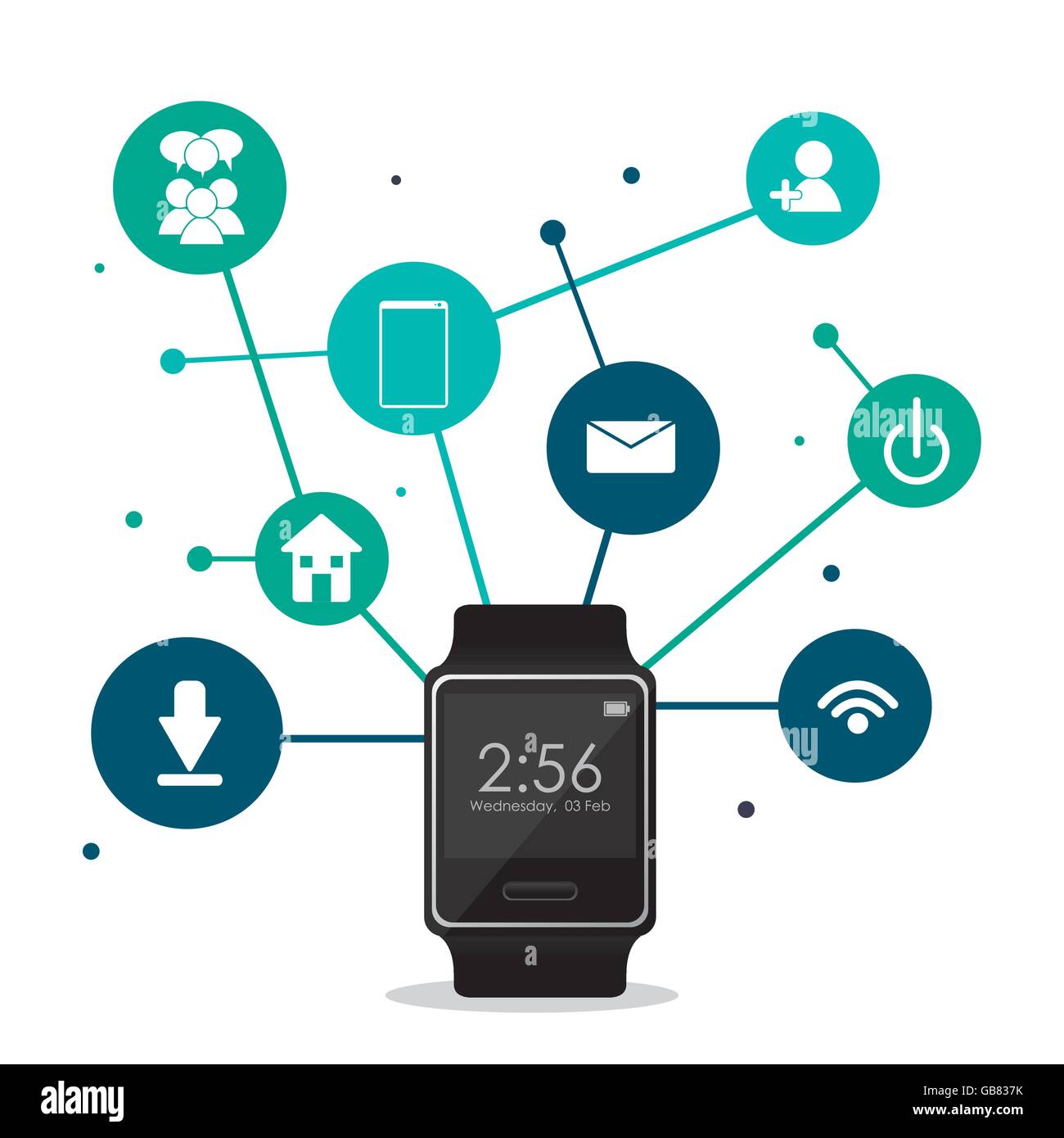 Watch icon. Wearable technology design. Vector graphic Stock Vector ...