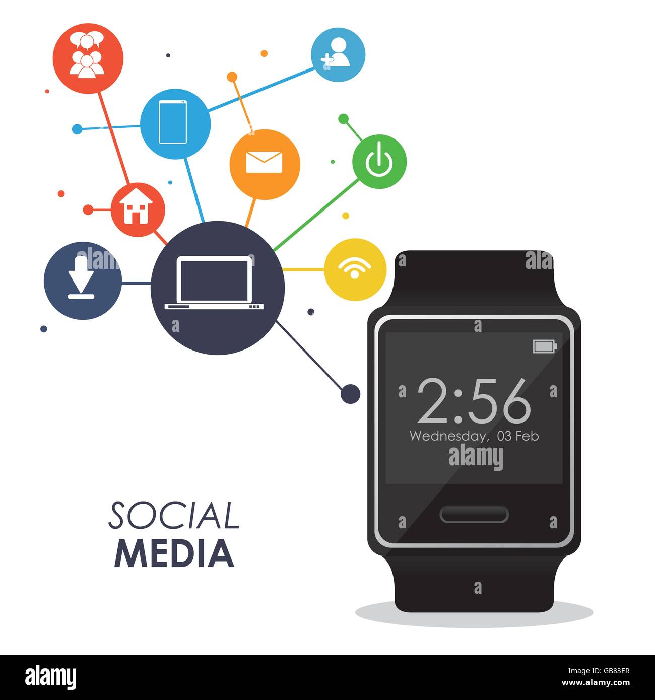 Watch icon. Wearable technology design. Vector graphic Stock Vector ...