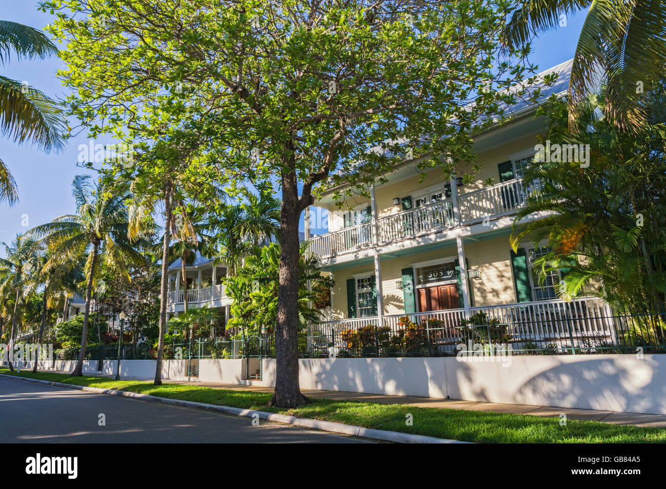 Florida, Key West, Truman Annex, Emma Street, private residences Stock Photo