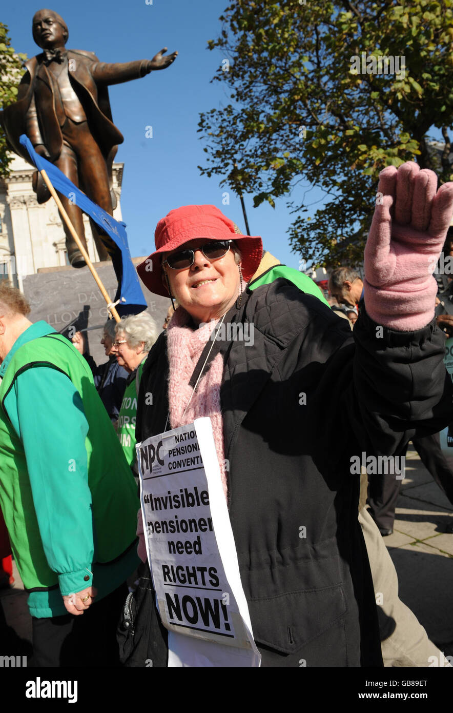 Pensions protest Stock Photo
