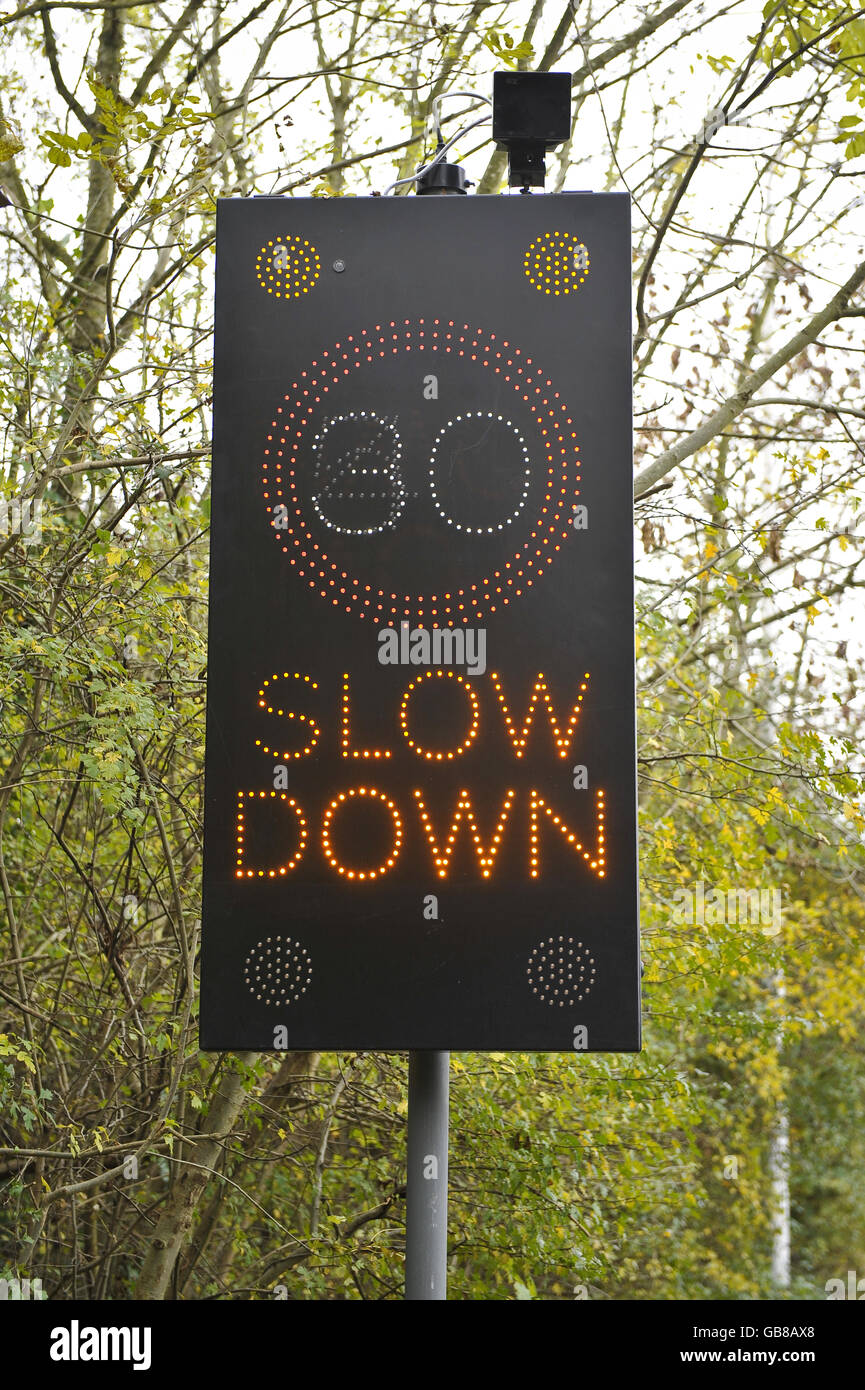 Stock - Speed Camera's. An electronic speed limit sign showing 30mph Stock Photo
