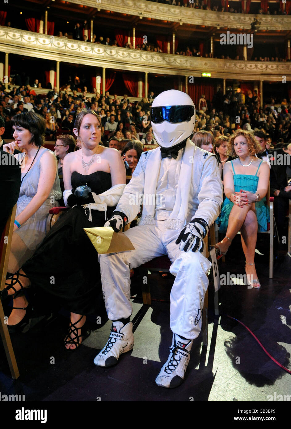 The Stig, from Top Gear, at the 2008 National Television Awards at the Royal Albert Hall, Kensington Gore, SW7. Stock Photo