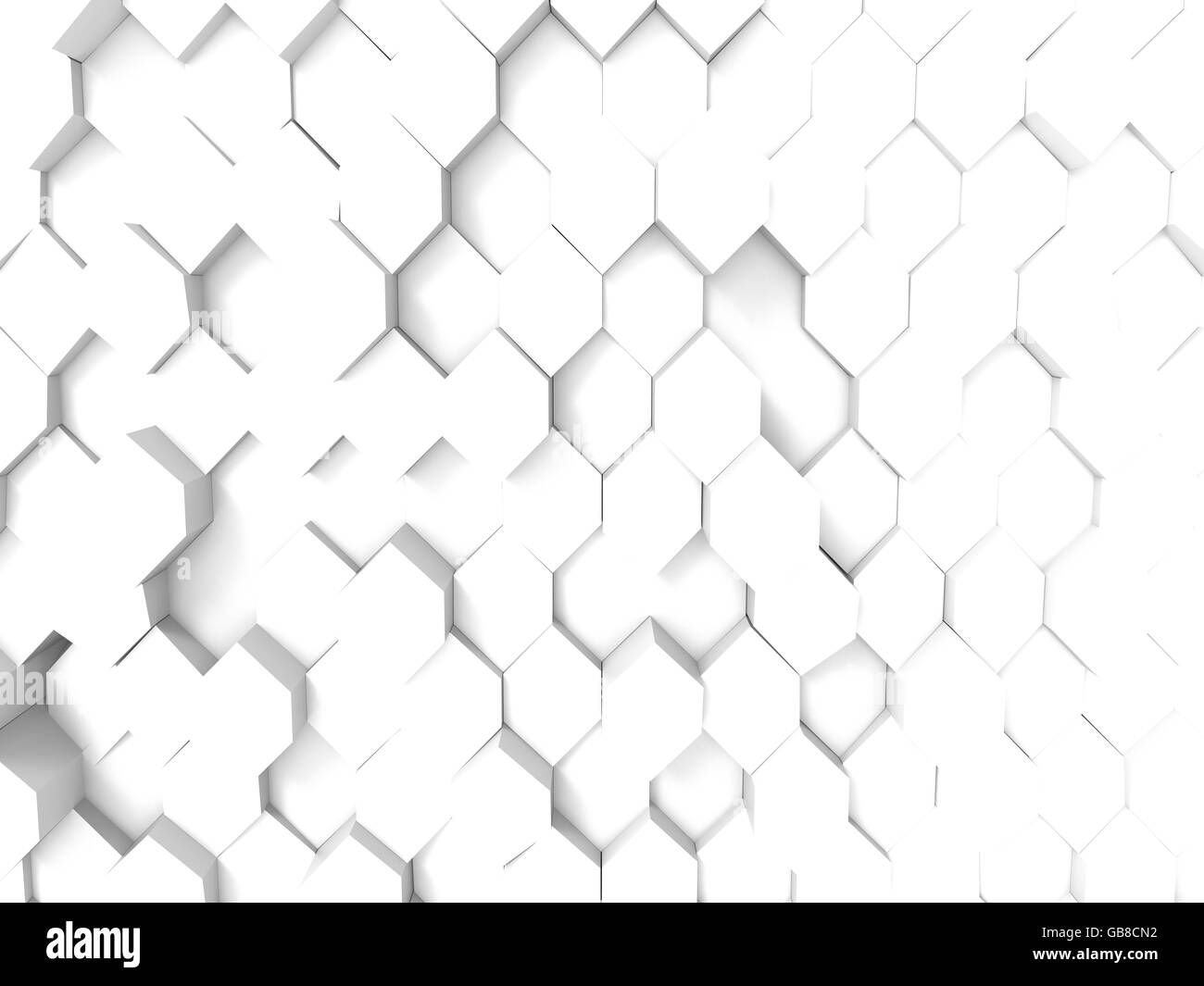 The 3d rendering white abstract hexagons backdrop Stock Photo - Alamy