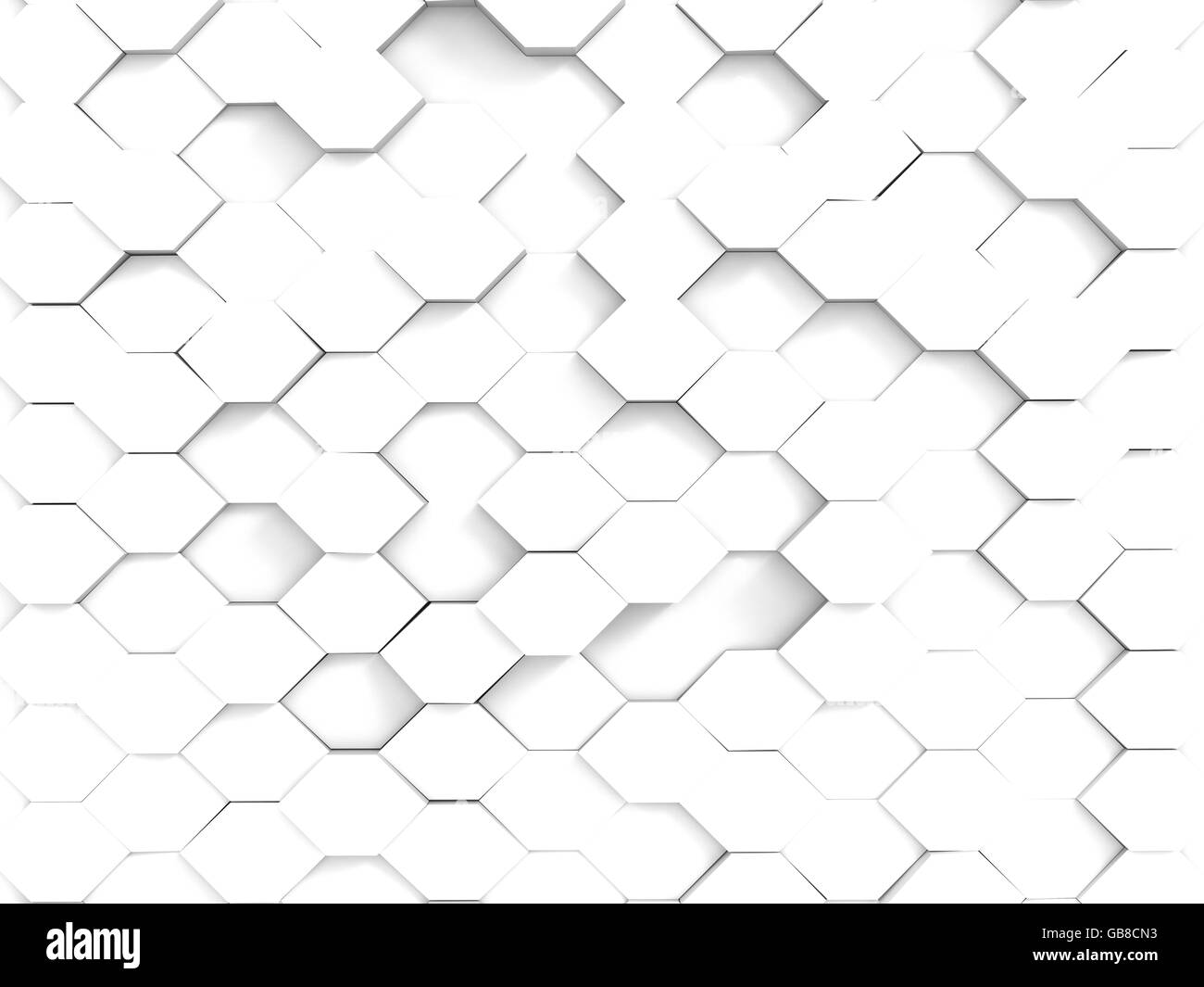 The 3d rendering white abstract hexagons backdrop Stock Photo - Alamy