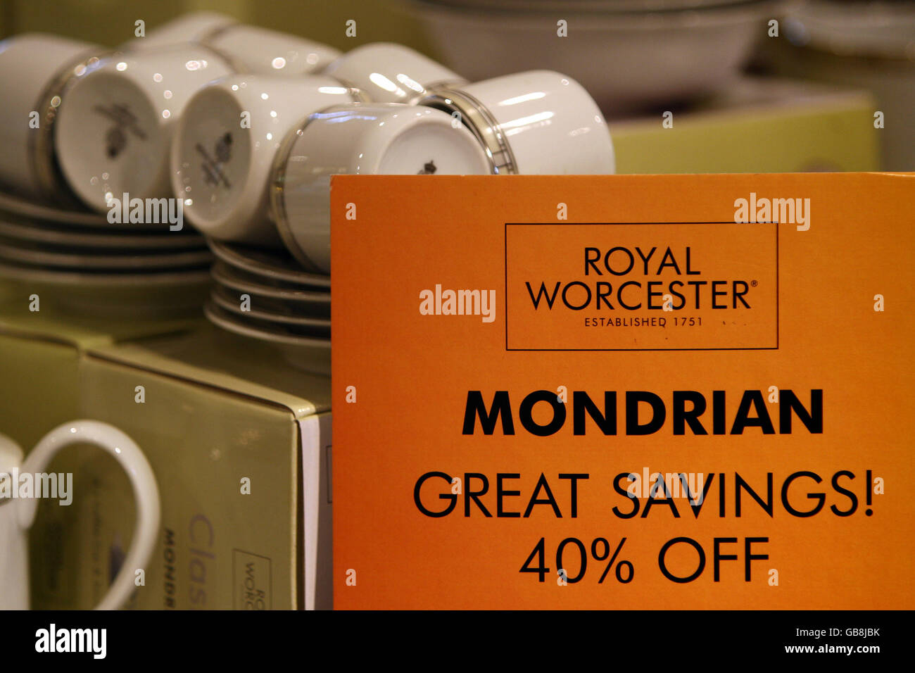 Items on Sale in the Royal Worcester factory shop in Worcester Stock Photo Alamy