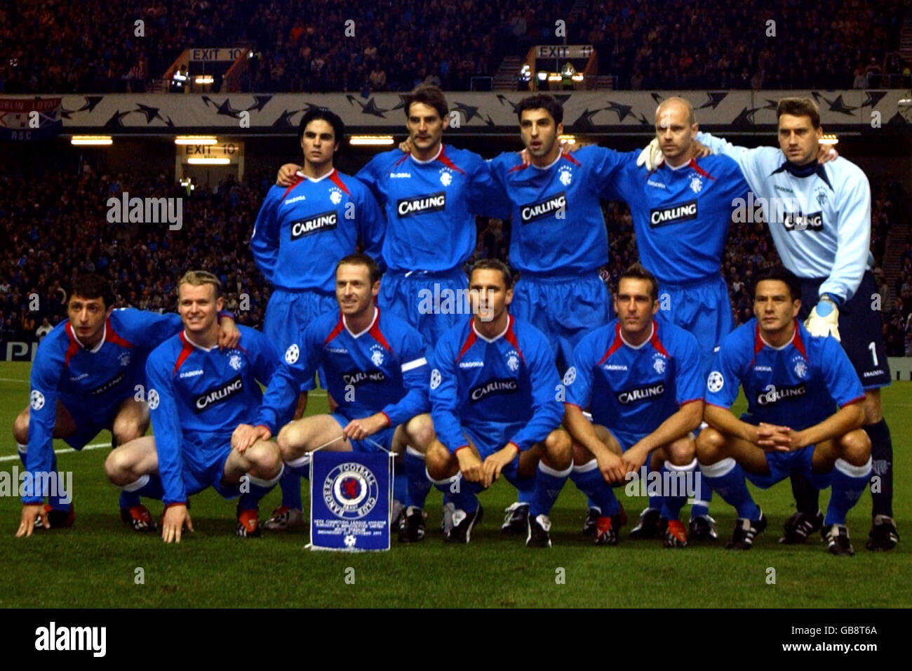 Soccer - UEFA Champions League - Group E - Rangers v Manchester United. Rangers team group Stock Photo