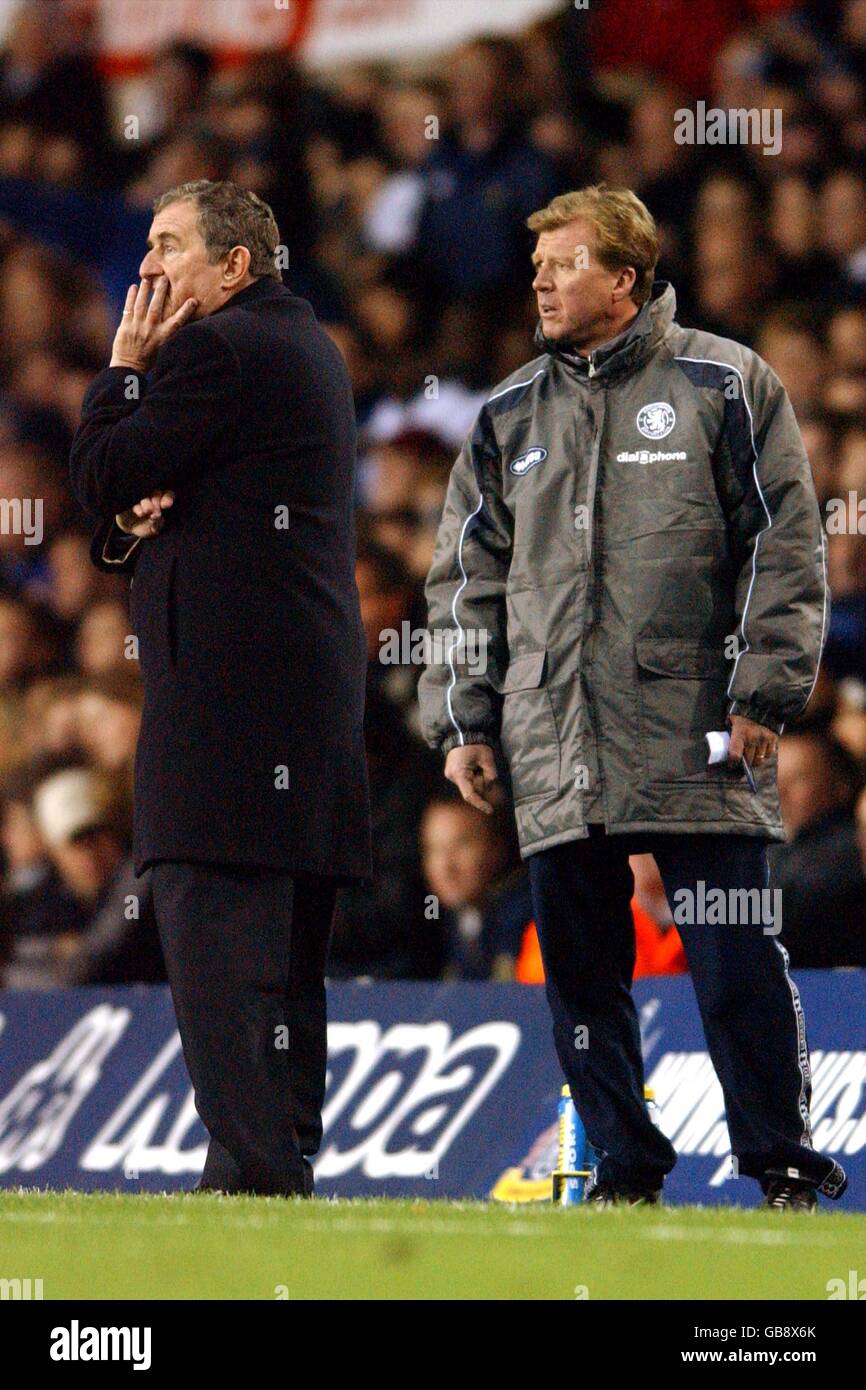 Tottenham Hotspur's manager David Pleat (l) and Middlesbrough's manager Steve McClaren(r) Stock Photo