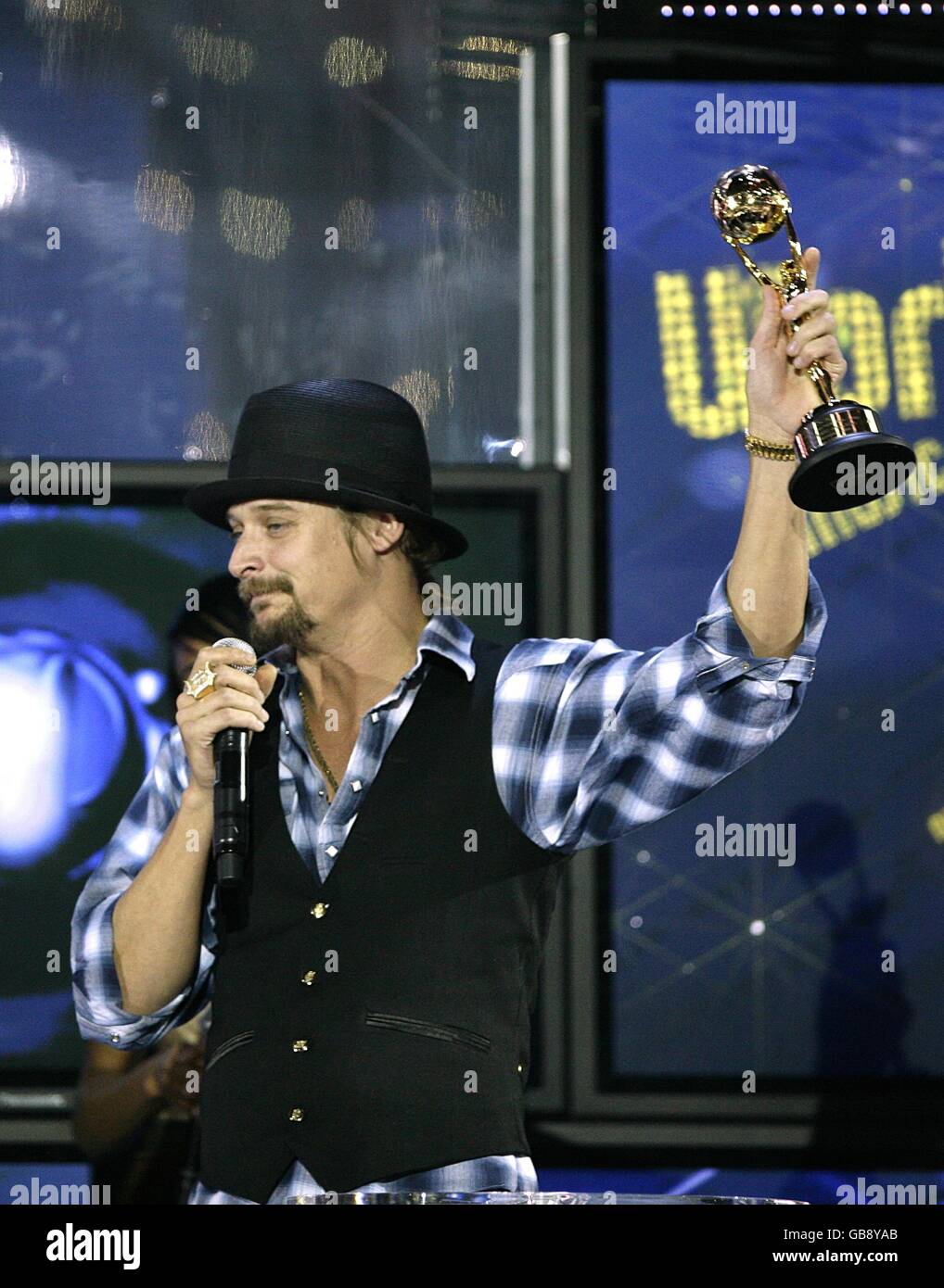 Kid rock on stage 2008 world music awards sporting club hires stock