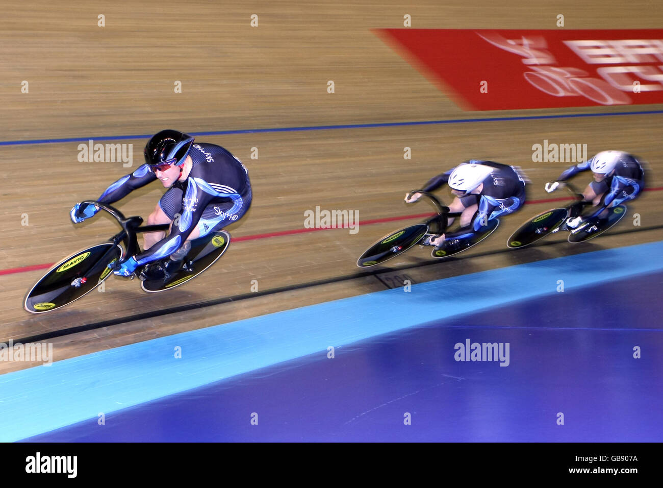 Great Britain's Ross Edgar (back), Jason Kenny and Jamie Staff (front