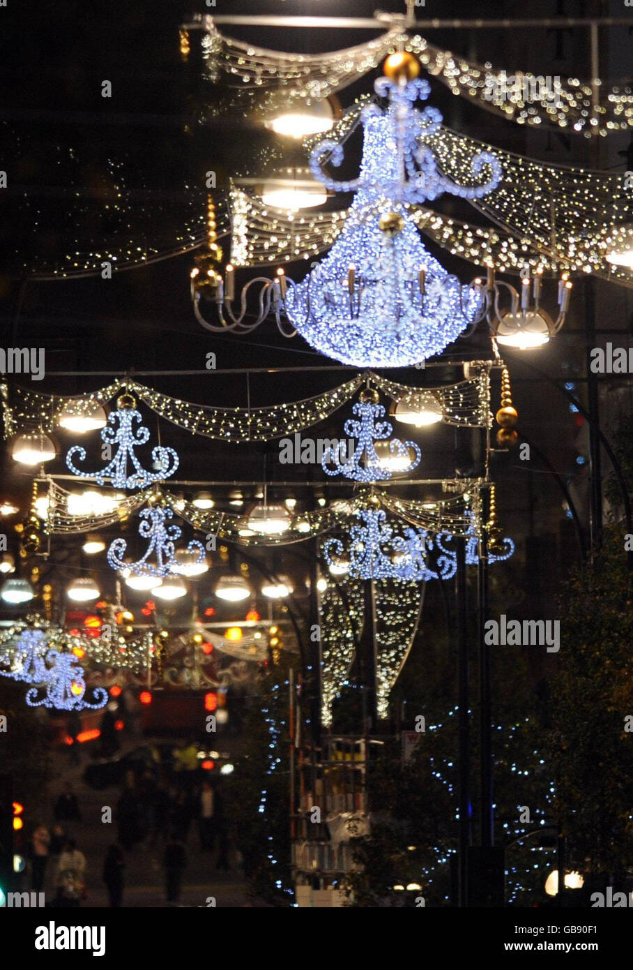 General view of Oxford Street's Christmas Lights in central London