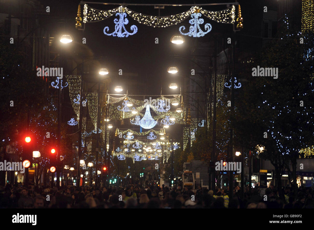 Customs and traditions christmas lights on oxford street london hires