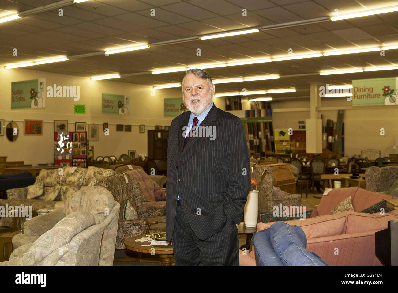 Terry Waite, opens the Emmaus charity furniture superstore, in Bridgton, Glasgow Stock Photo Alamy