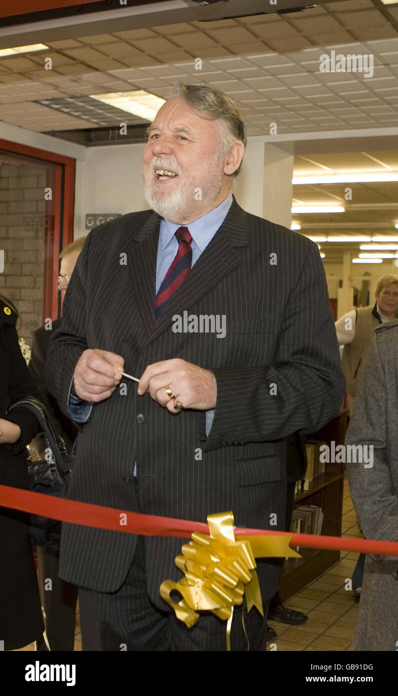 Terry Waite opens superstore Stock Photo Alamy