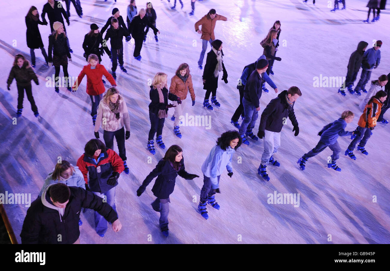 Skaters make the most of the cold snap by enjoying the seasonal ice ...