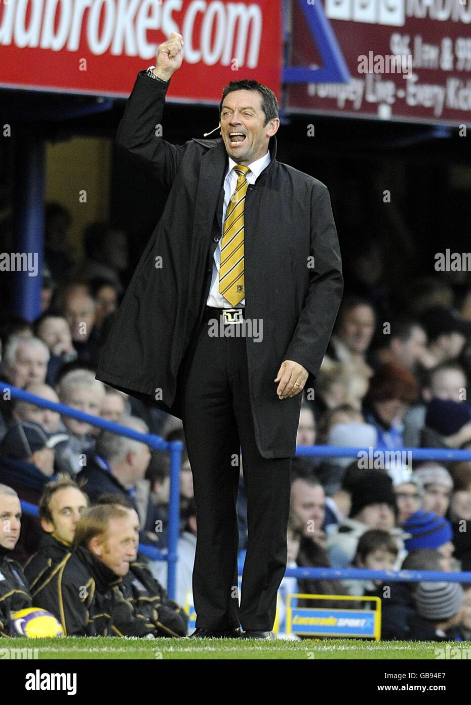 Soccer - Barclays Premier League - Portsmouth v Hull City - Fratton Park. Phil Brown, Hull City manager Stock Photo