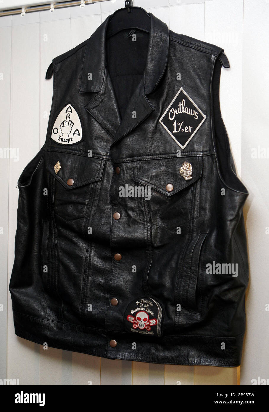 Previously unreleased photo outlaw bikers jacket shown by warwickshire  police hi-res stock photography and images - Alamy