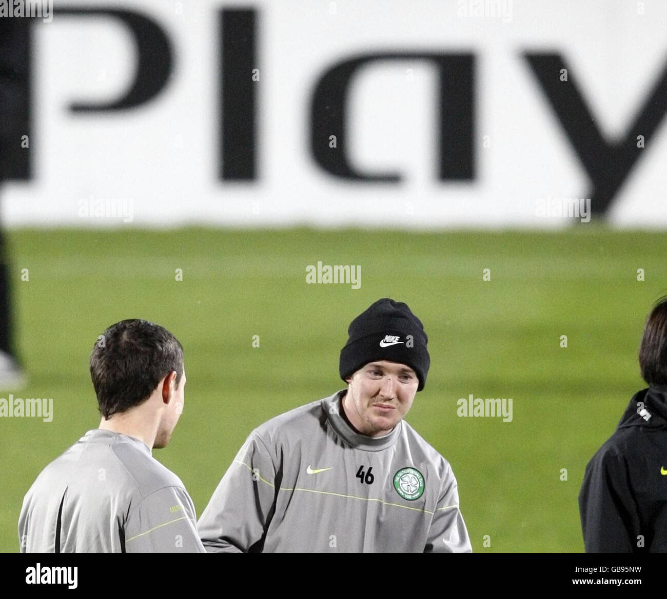 Soccer - Celtic Training Session - Aalborg Stadion - Aalborg Stock Photo