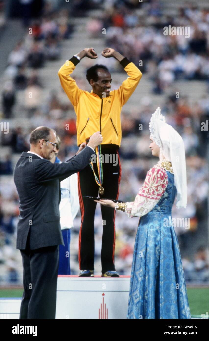 Athletics Moscow Olympic Games 1980 Men's 10000m Final. Ethiopia's