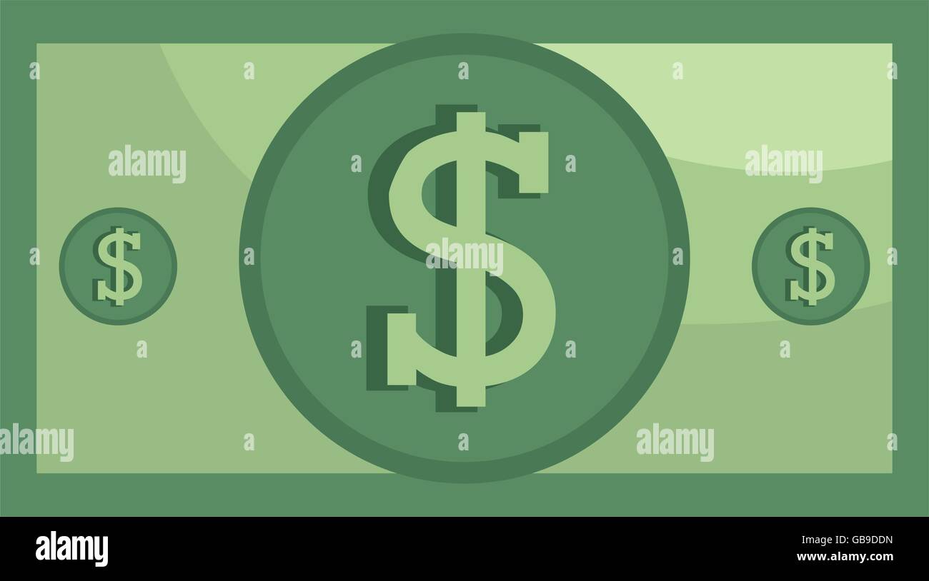 Money billet isolated flat design. Stock Vector