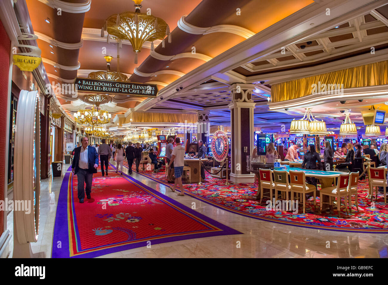 The interior of Wynn Hotel and casino in Las Vegas Stock Photo