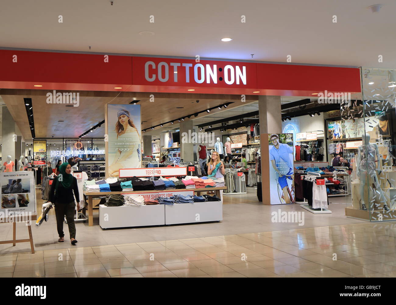 People shop at Cotton On clothes shop in Melbourne Australia Stock