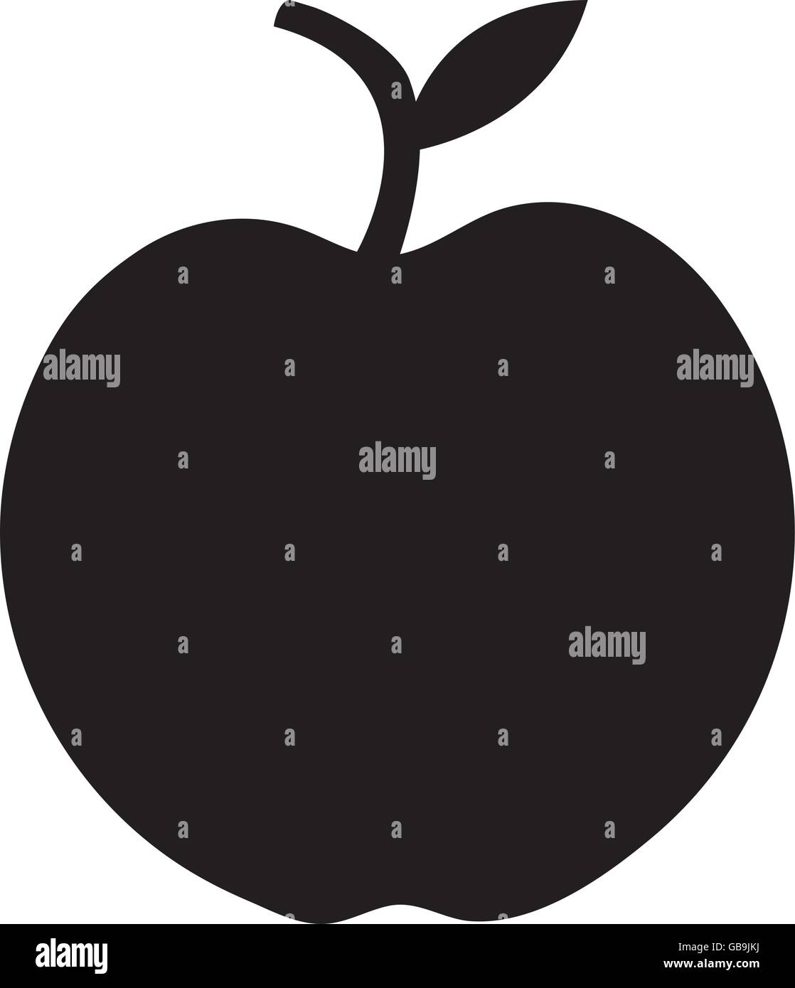 apple with leaf icon Stock Vector Image & Art - Alamy