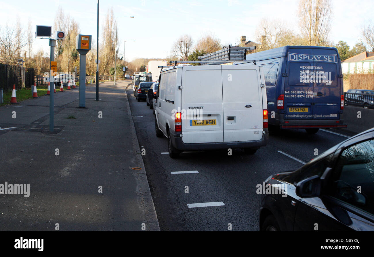An average speed (timeoverdistance) speed camera manufactured by Robot Visual Systems which is