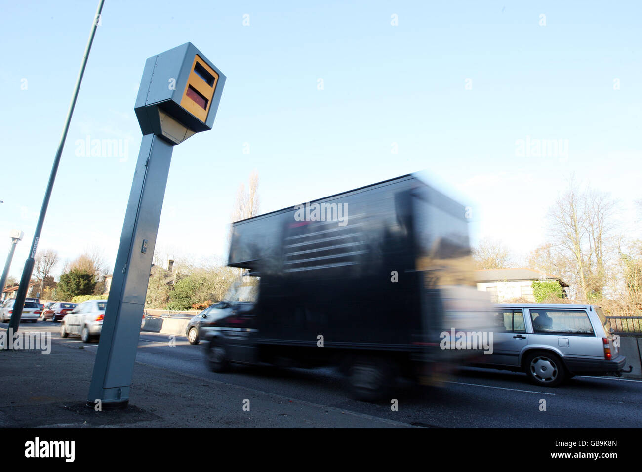 An average speed (timeoverdistance) speed camera manufactured by Robot Visual Systems which is