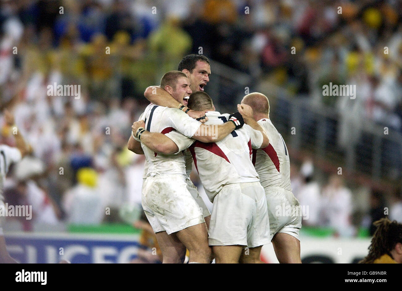 Trevor woodman neil back celebrate on the final whistle hires stock